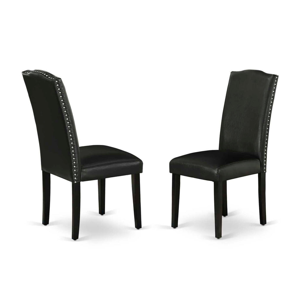 Black Faux Leather Dining Chairs Set of 2 G348366