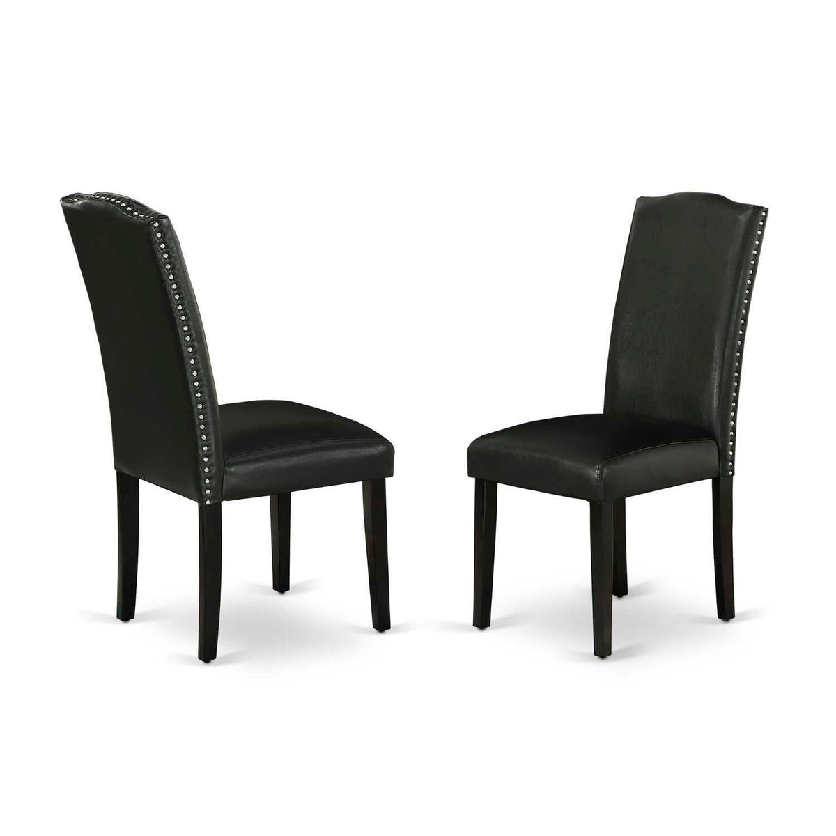 Black Faux Leather Dining Chairs Set of 2 G348366