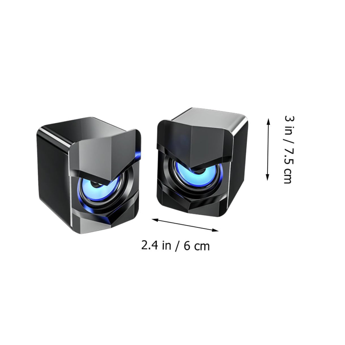 2 Pack USB Powered Black Computer Speakers P9627
