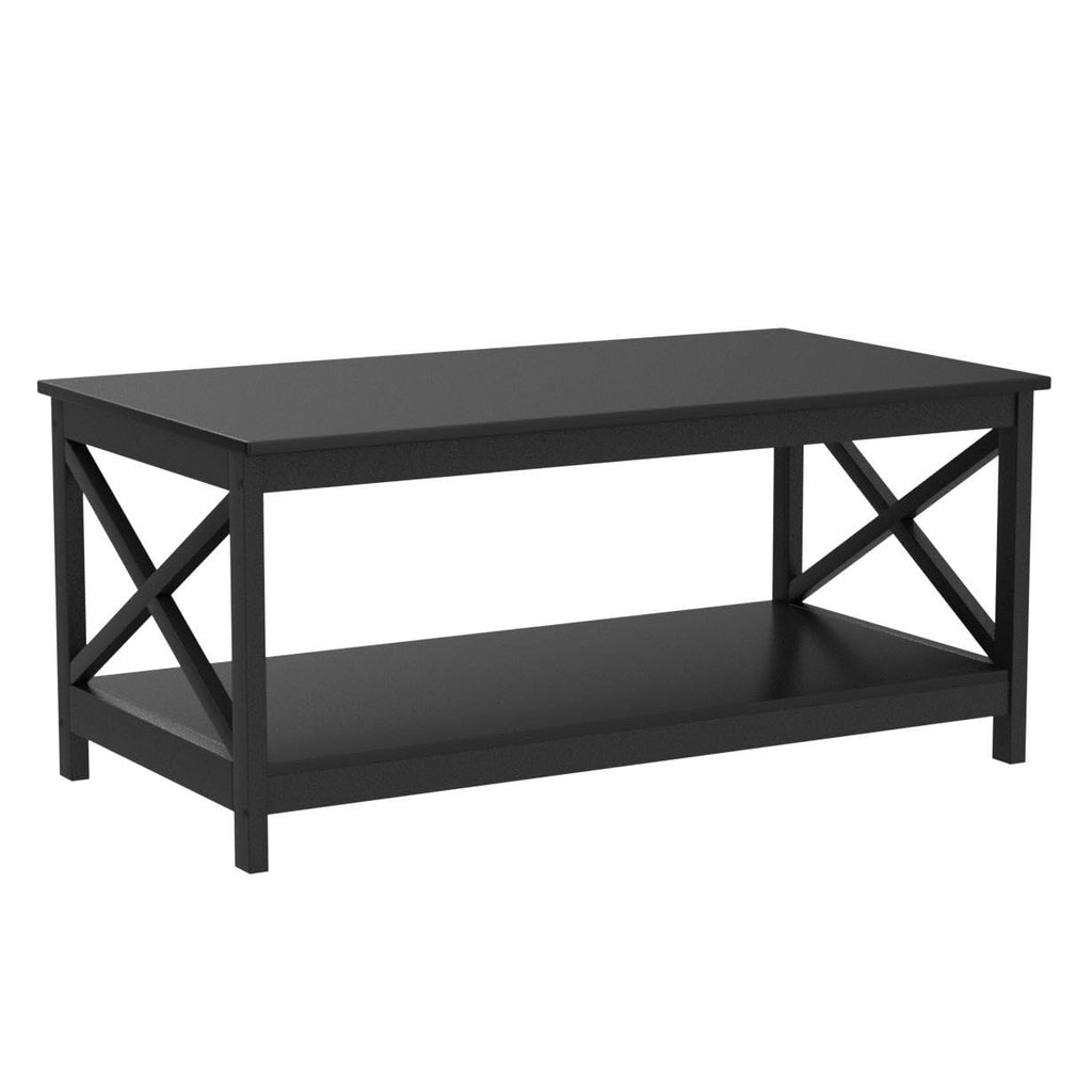 Black Coffee Table with Storage Shelf A953