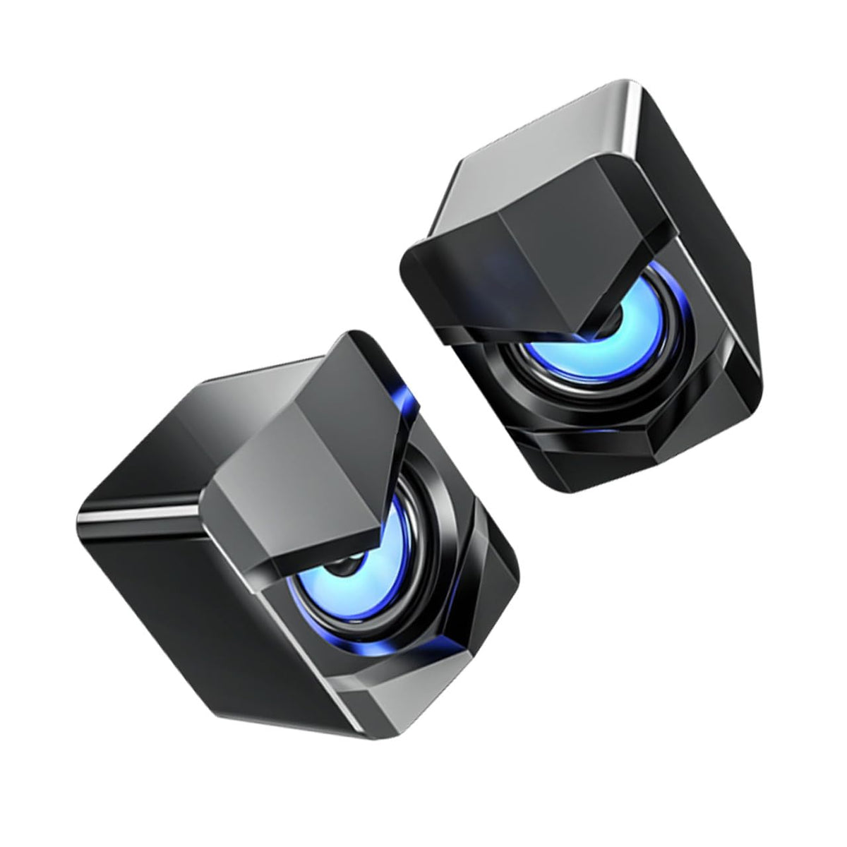 2 Pack USB Powered Black Computer Speakers P9627