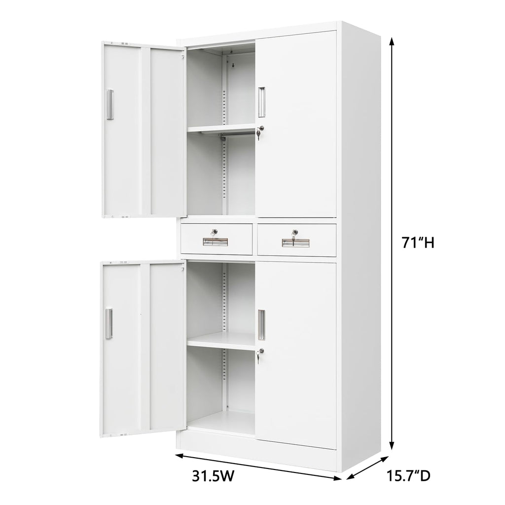 Metal Storage Cabinet with Adjustable Shelves and Drawers V834