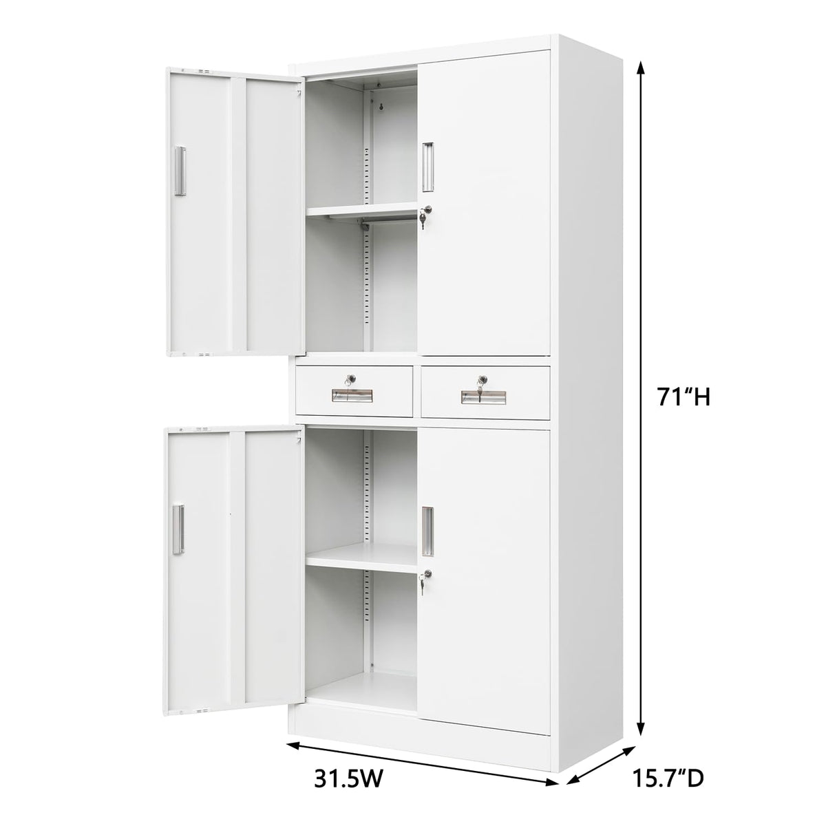 Metal Storage Cabinet with Adjustable Shelves and Drawers V834