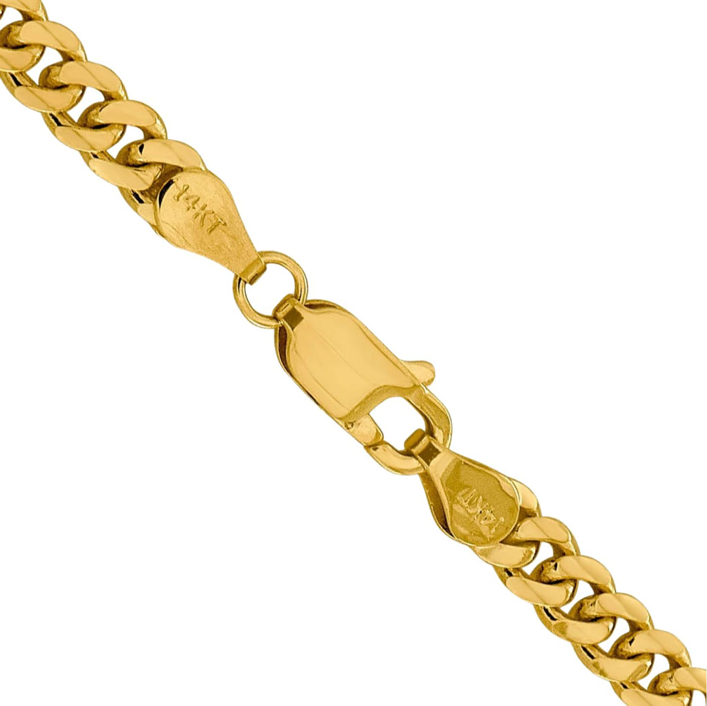 14K Yellow Gold Miami Cuban Chain Necklace U249477