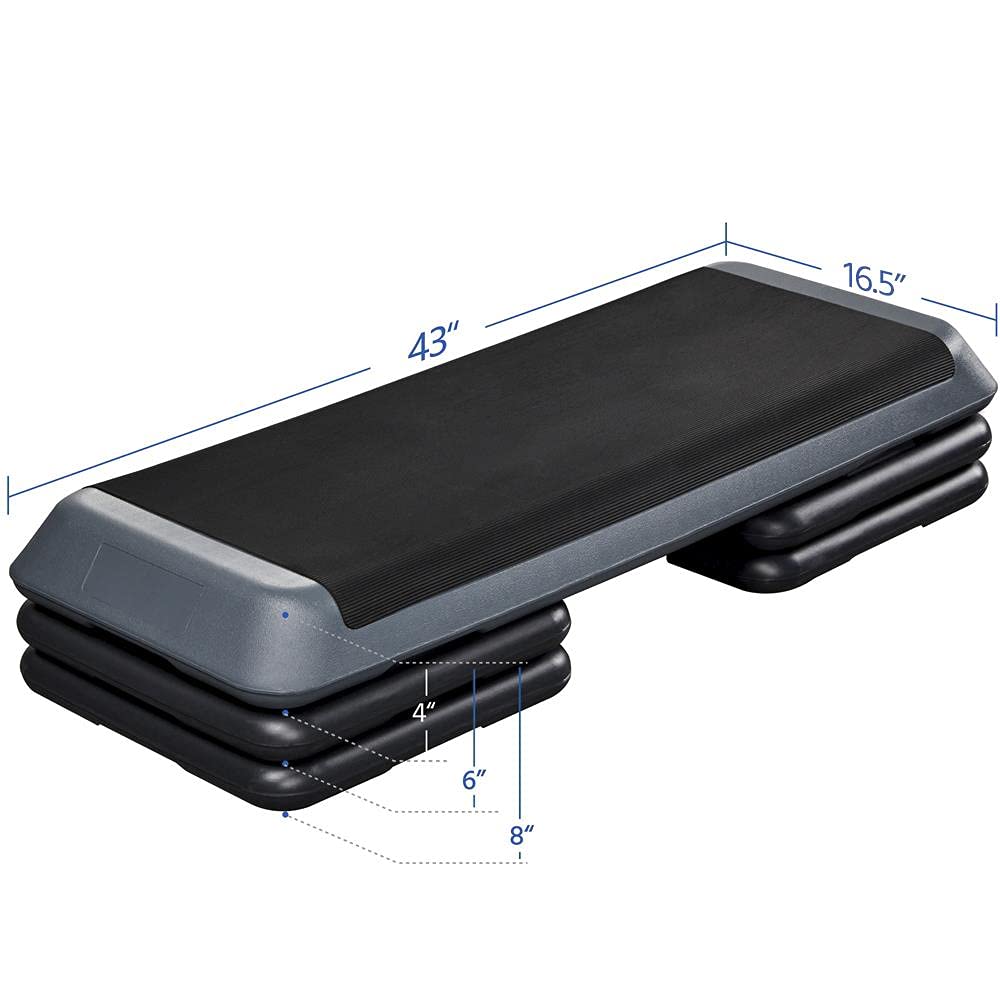 43in 3-Level Adjustable Aerobic Step Platform D9001
