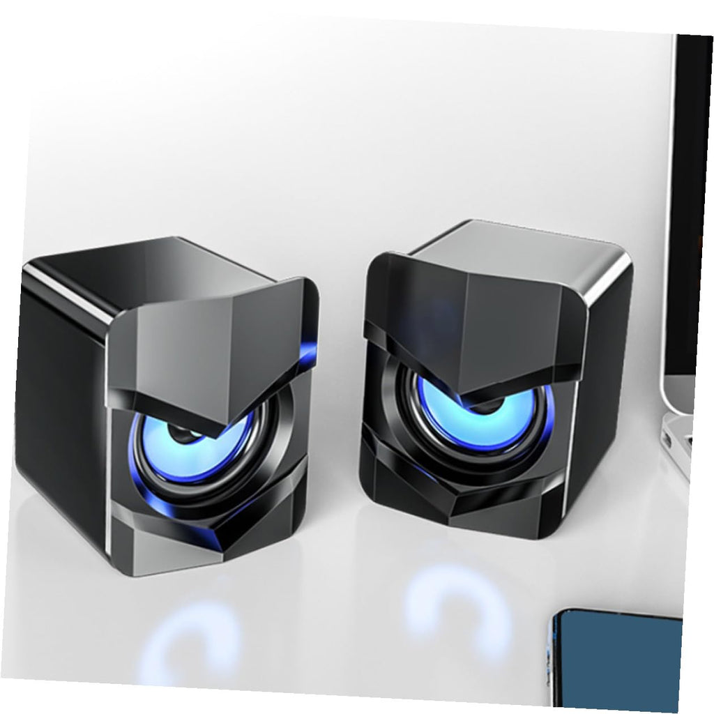 2 Pack USB Powered Black Computer Speakers P9627