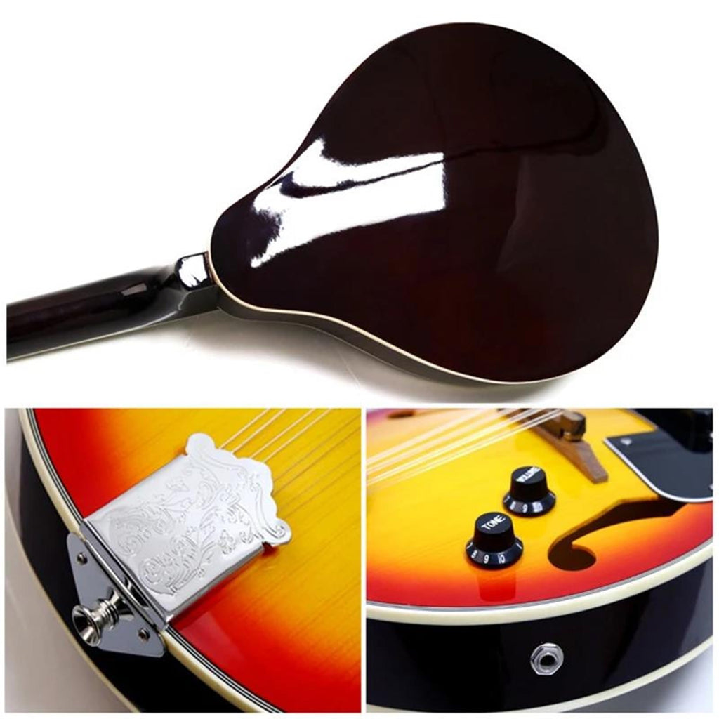 Spruce 8 Strings Hollow F Sound Hole Sunburst Electric Mandolin Y3004