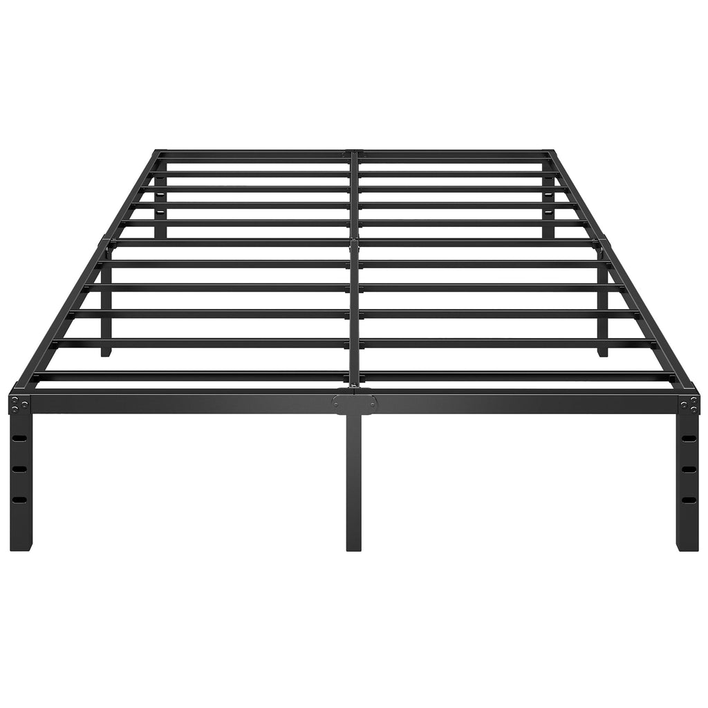 Black Metal Platform Bed Frame Full Size, 18 Inch Height with Underbed Storage V3820