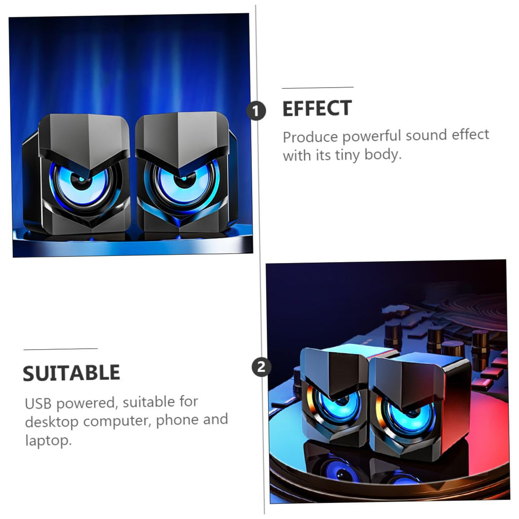 2 Pack USB Powered Black Computer Speakers P9627