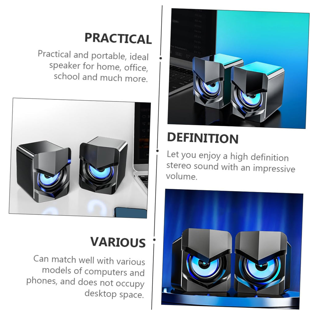 2 Pack USB Powered Black Computer Speakers P9627