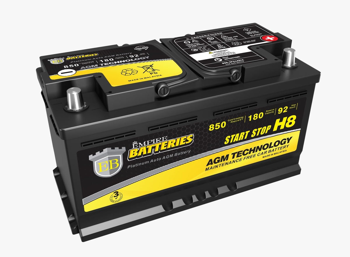 12V 92Ah 850 CCA H8 AGM Battery C48406