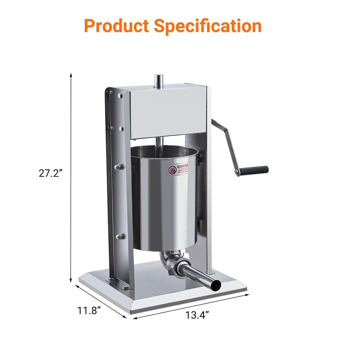 5L Stainless Steel Manual Sausage Stuffer T98907