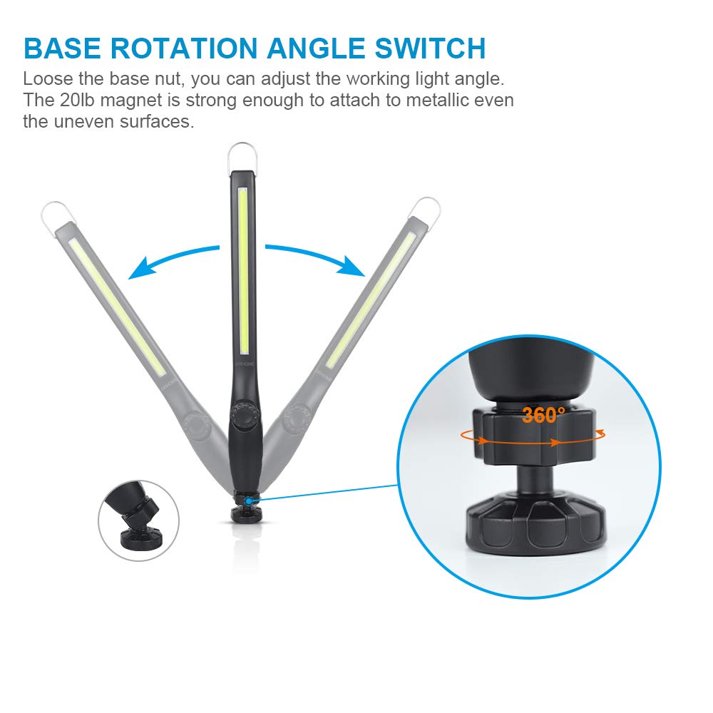 800 lumens 3300mAh Rechargeable Magnetic LED Work Light 2 Pack J666
