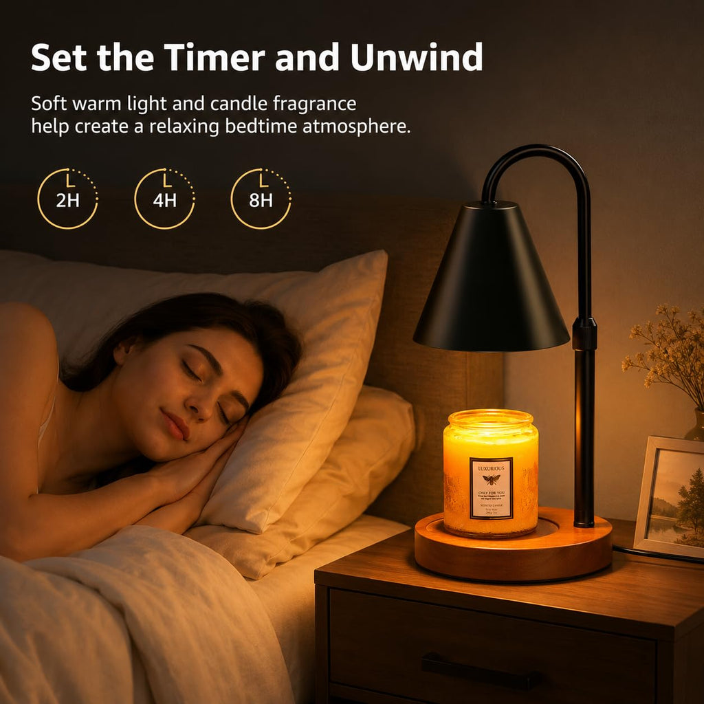 Flameless Candle Warmer Lamp with Timer and Dimmer F7458