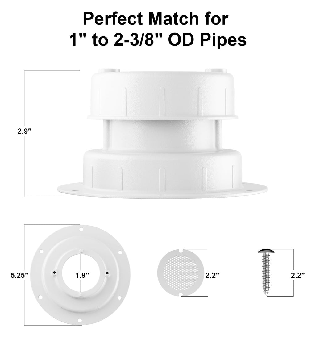 Aluminum RV Sewer Vent Cap with Screen J2544