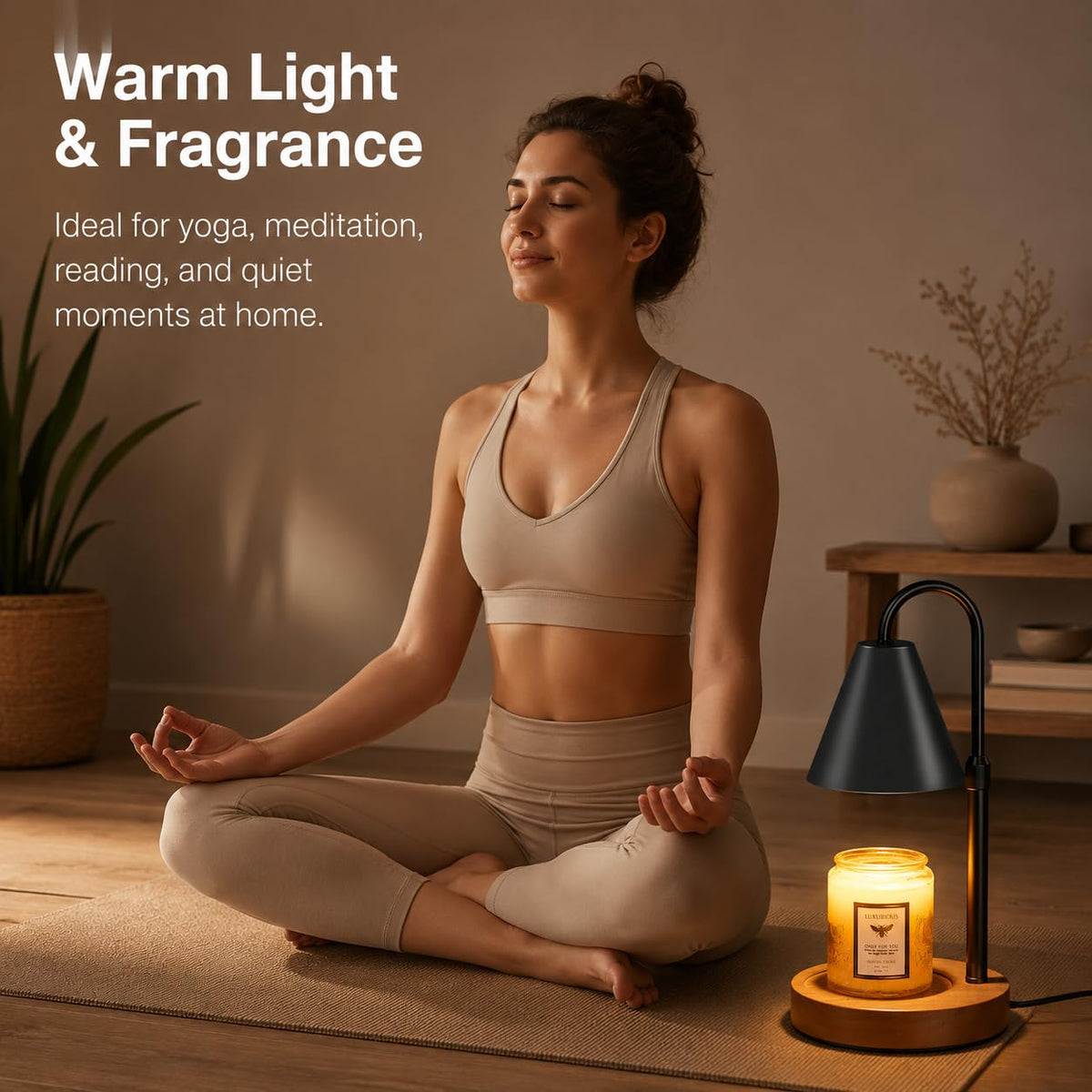 Flameless Candle Warmer Lamp with Timer and Dimmer F7458