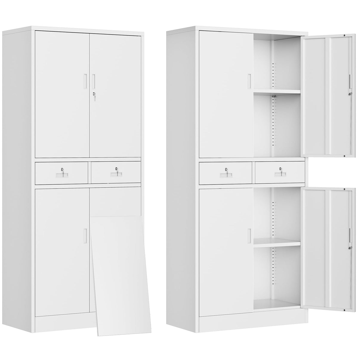 Metal Storage Cabinet with Adjustable Shelves and Drawers V834