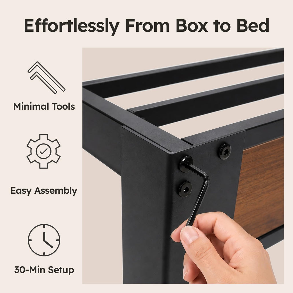 Queen Size Bed Frame with Storage Headboard K507327