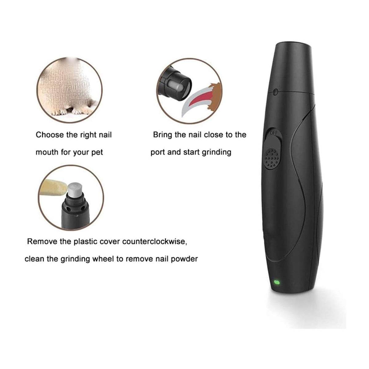 Dog Nail Grinder Clipper Rechargeable Electric Pet Nail Trimmer N276