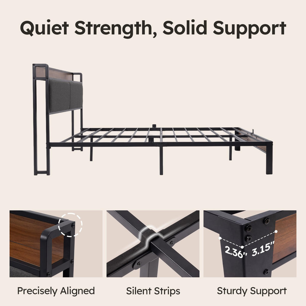 Queen Size Bed Frame with Storage Headboard K507327