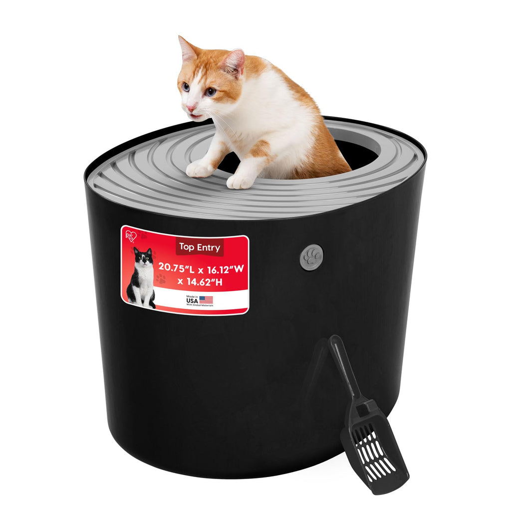 Top Entry Cat Litter Box, Large, Black/Gray O147