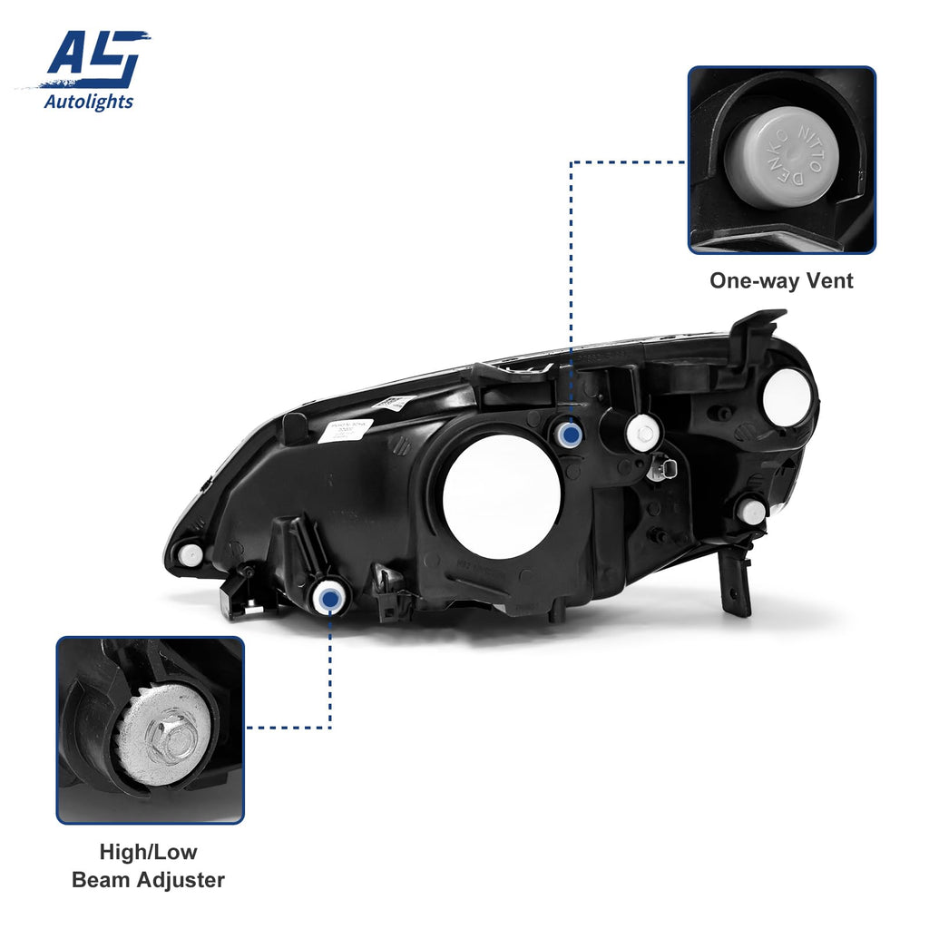 Headlight Assembly with Chrome Housing Amber Reflector Driver and Passenger Side B969