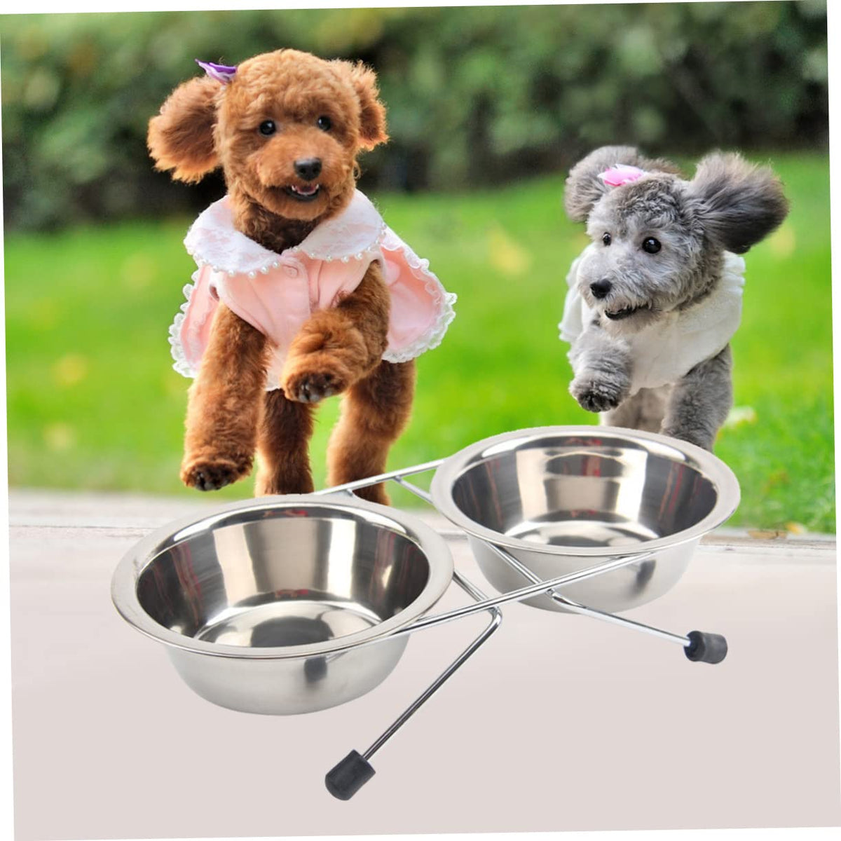 Stainless Steel Dog Cat Bowls Set E309397