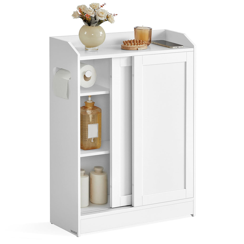 Slim Bathroom Storage Cabinet with Sliding Doors L41952