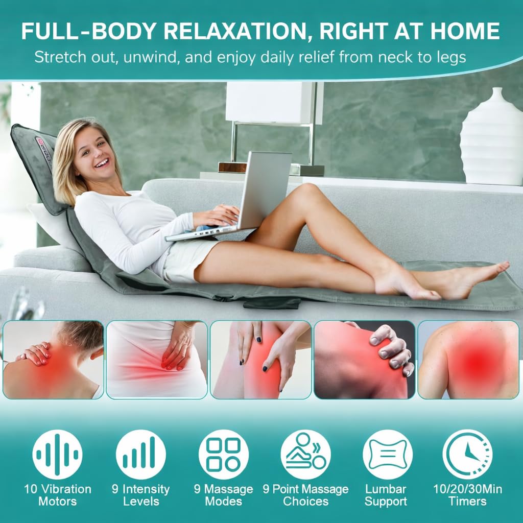 Full Body Massage Mat with Heat Y55016