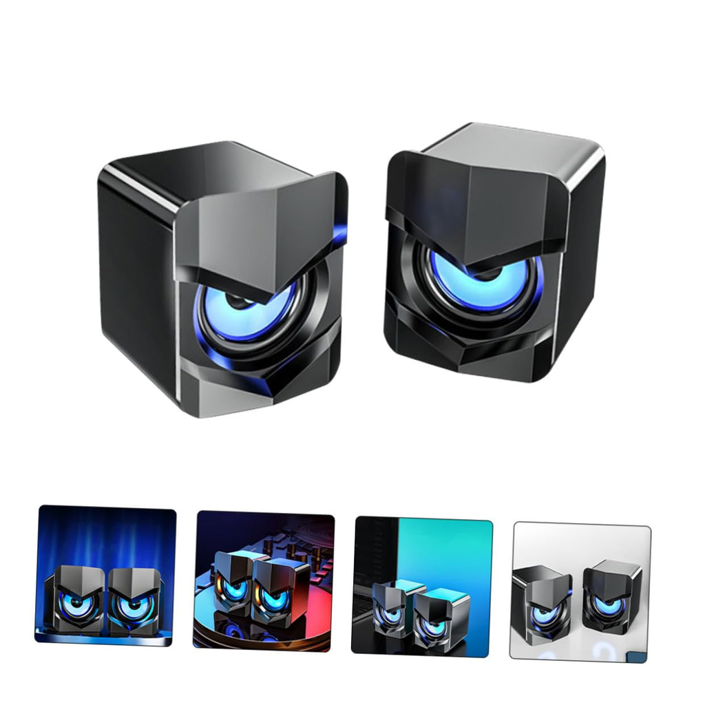 2 Pack USB Powered Black Computer Speakers P9627