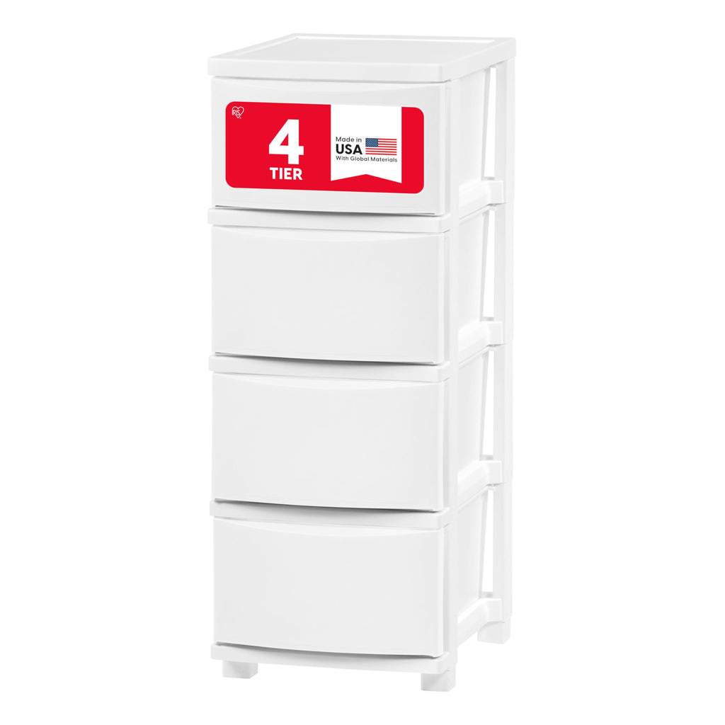 White 4 Drawer Slim Narrow Storage Organizer T616