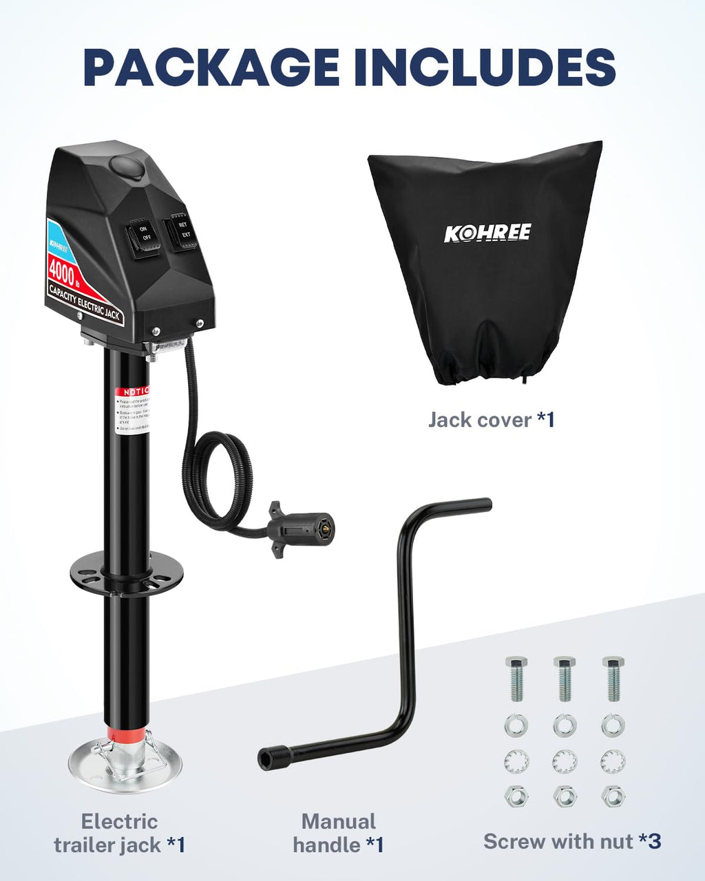 Electric Trailer Jack 4000 lbs U6864