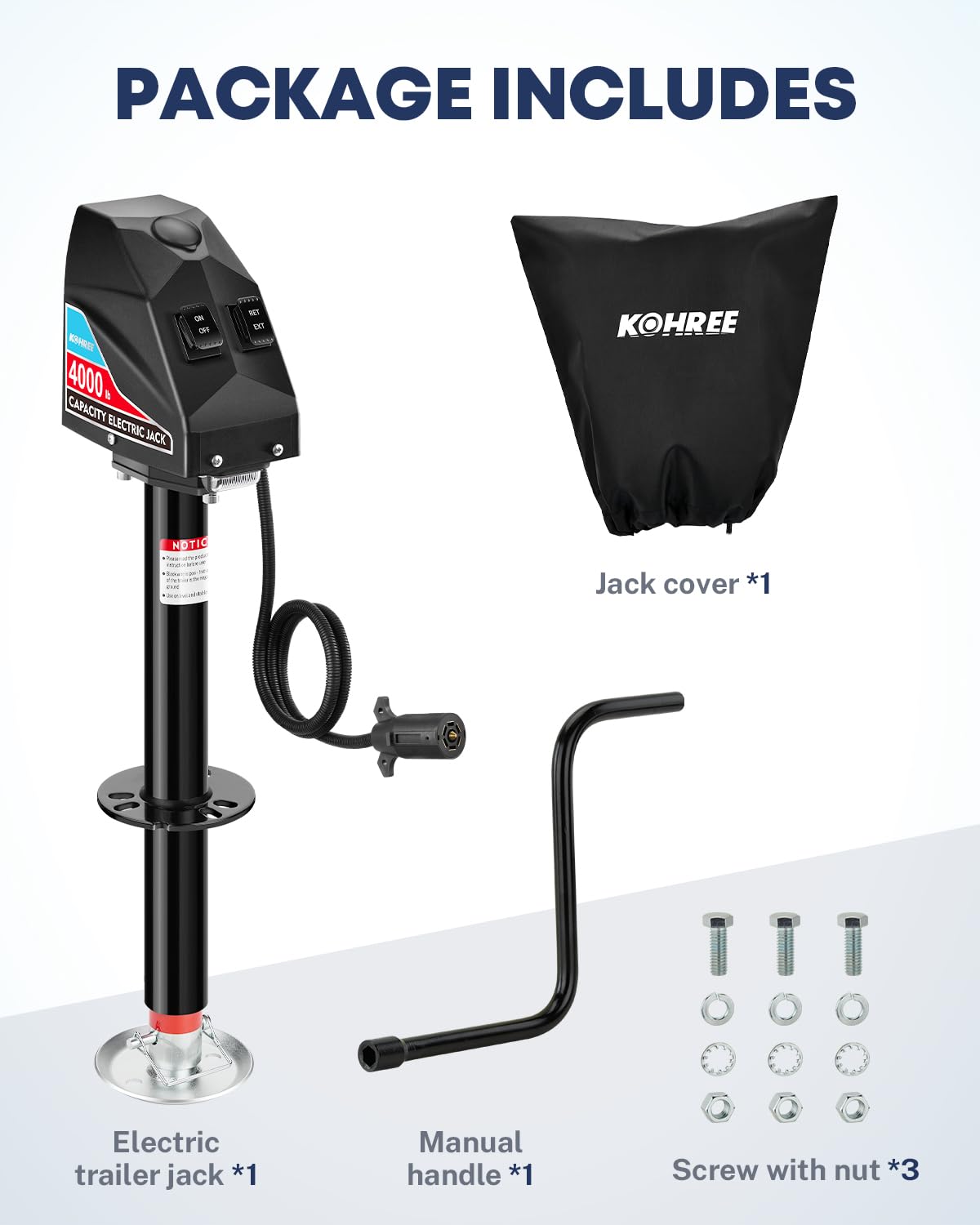 Electric Trailer Jack 4000 lbs U6864
