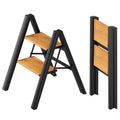 2 Step Folding Ladder, Black & Woodgrain T79232