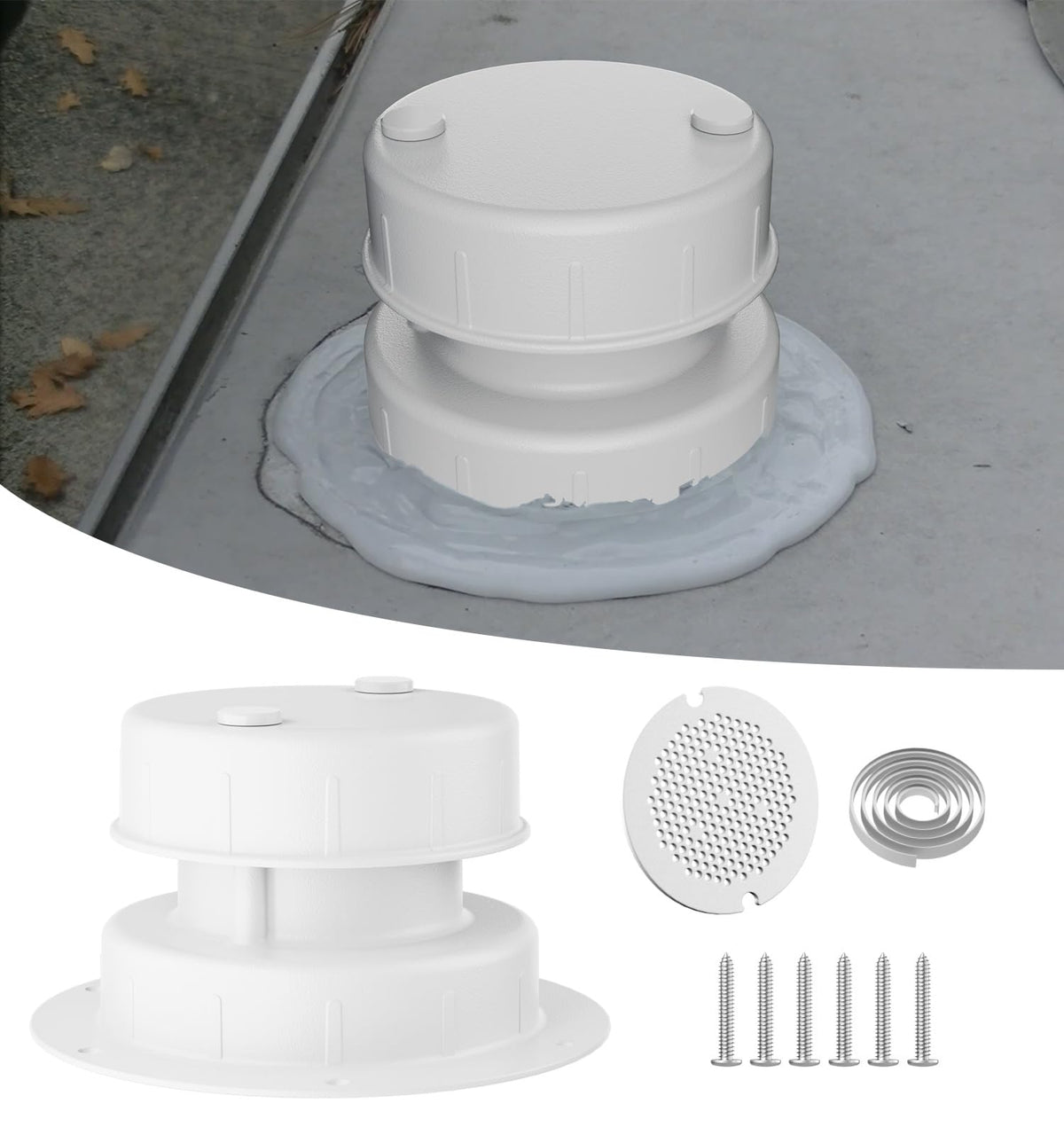 Aluminum RV Sewer Vent Cap with Screen J2544