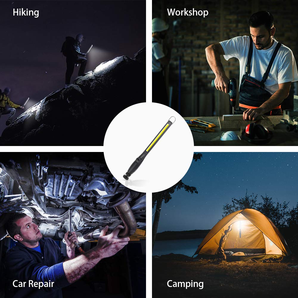 800 lumens 3300mAh Rechargeable Magnetic LED Work Light 2 Pack J666