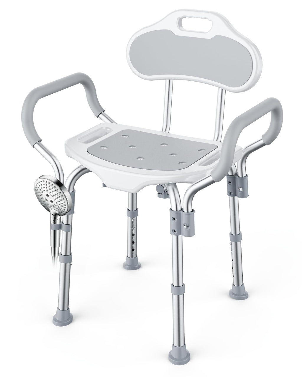 Adjustable Grey Shower Chair with Suction Feet J4498