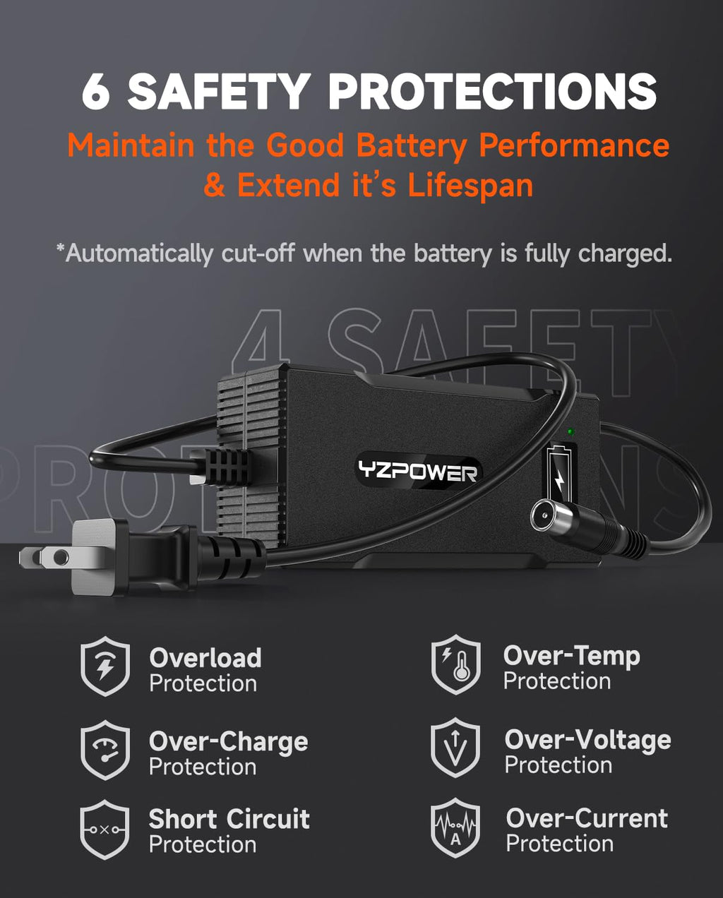 42V 5A Scooter Charger RCA Round Charging Port R612