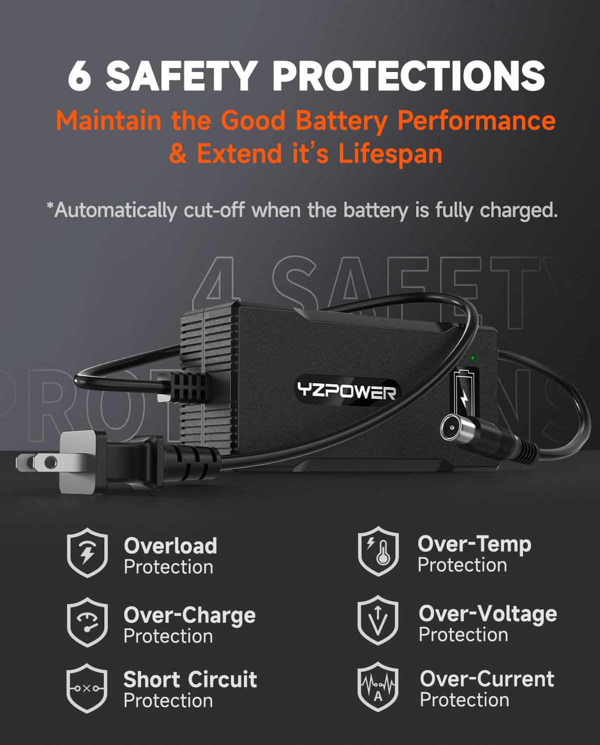 42V 5A Scooter Charger RCA Round Charging Port R612