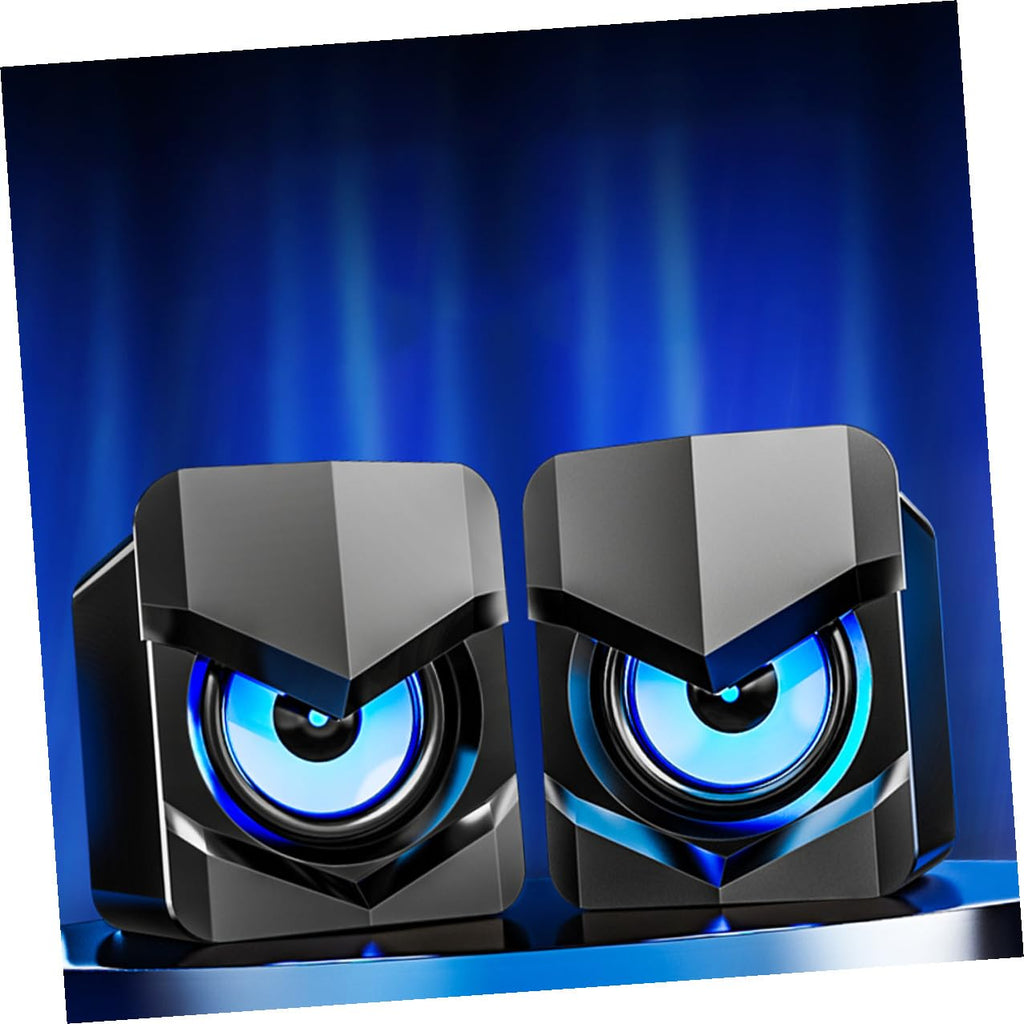2 Pack USB Powered Black Computer Speakers P9627