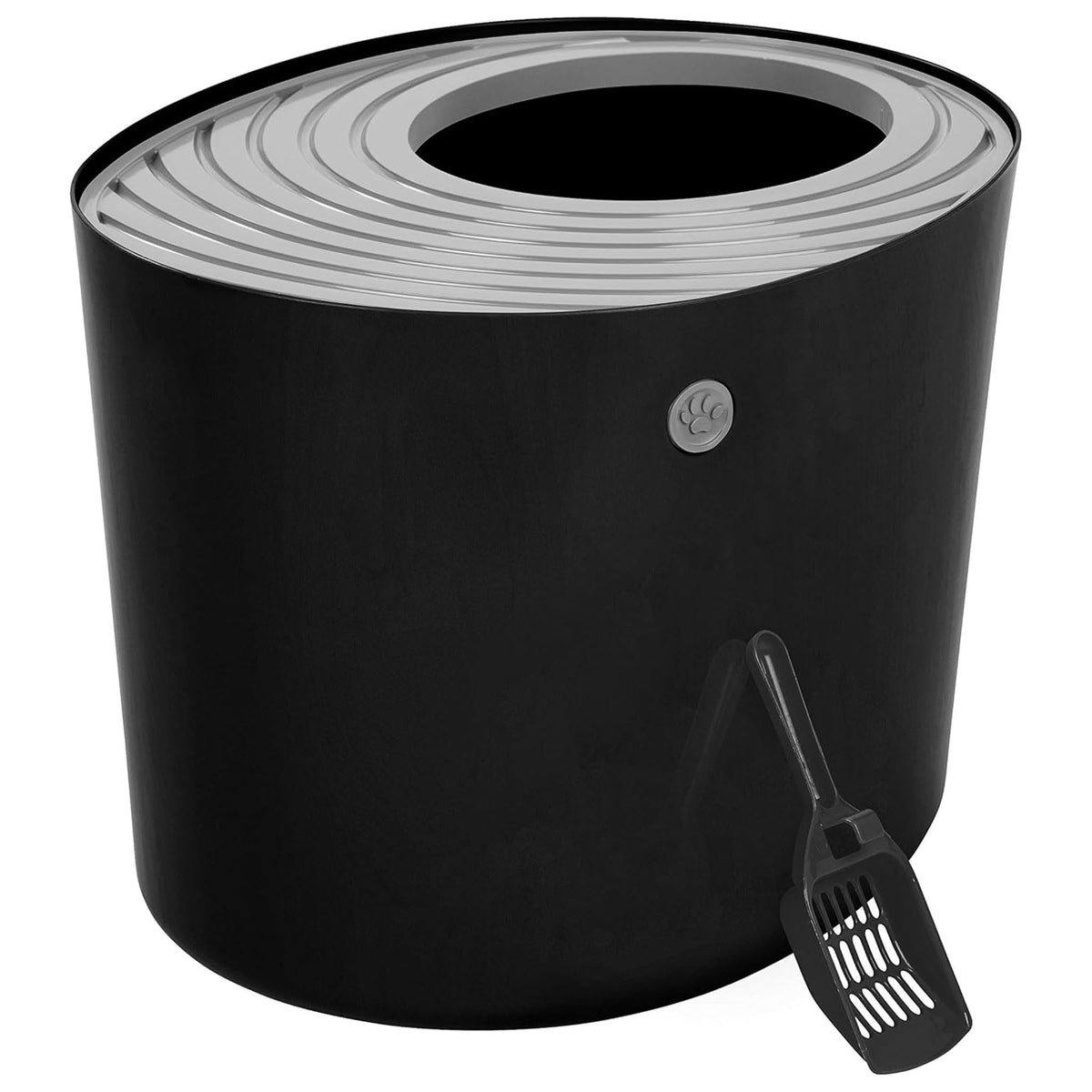 Top Entry Cat Litter Box, Large, Black/Gray O147