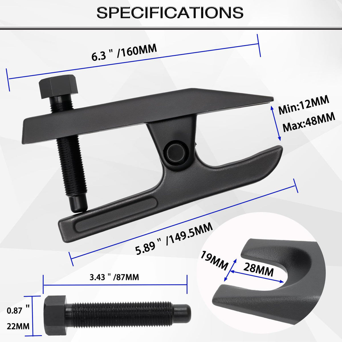 Universal Ball Joint Separator Tool Adjusts from 1-1/2" to 1-7/8" V426294