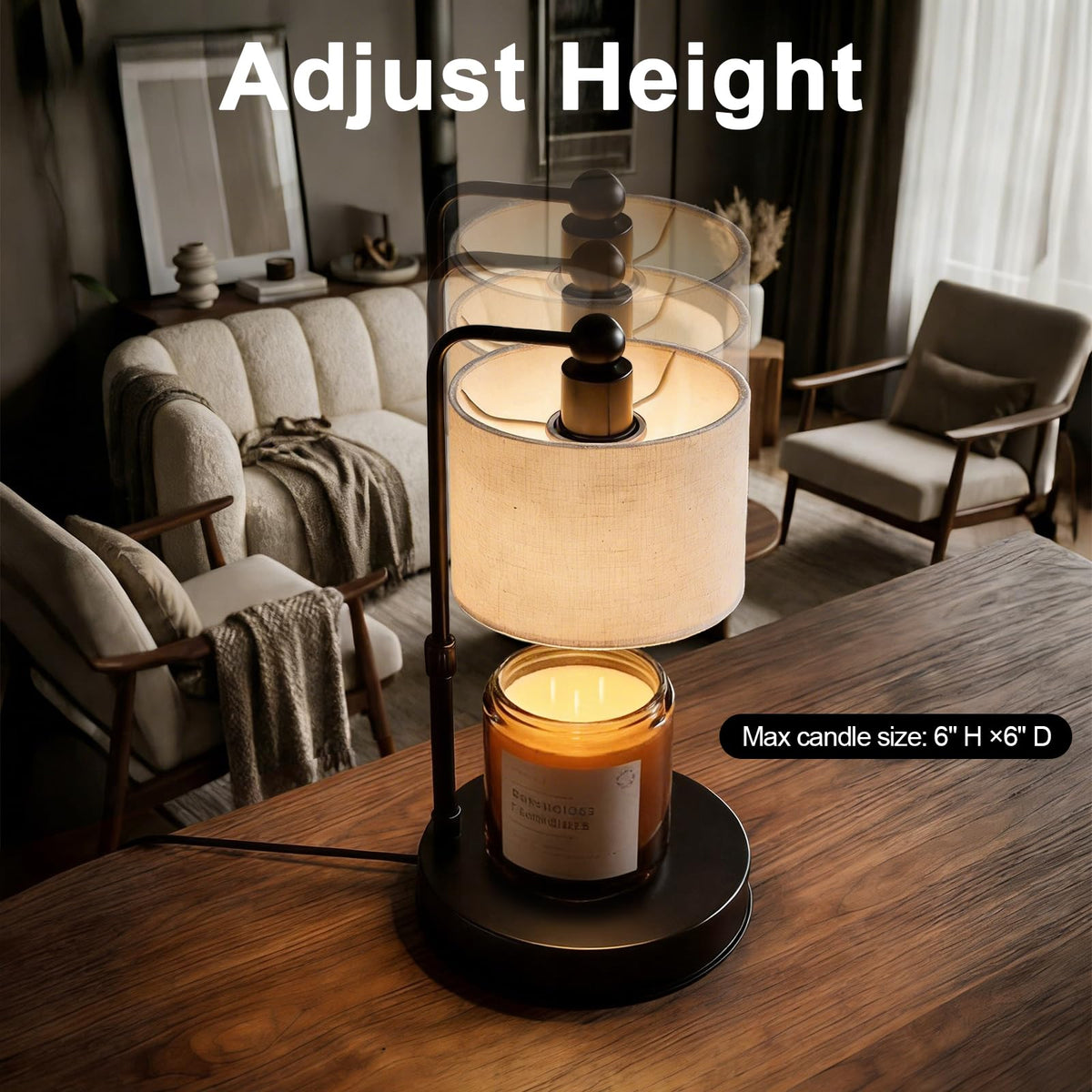 Black Dimmable Candle Warmer Lamp with Timer V940