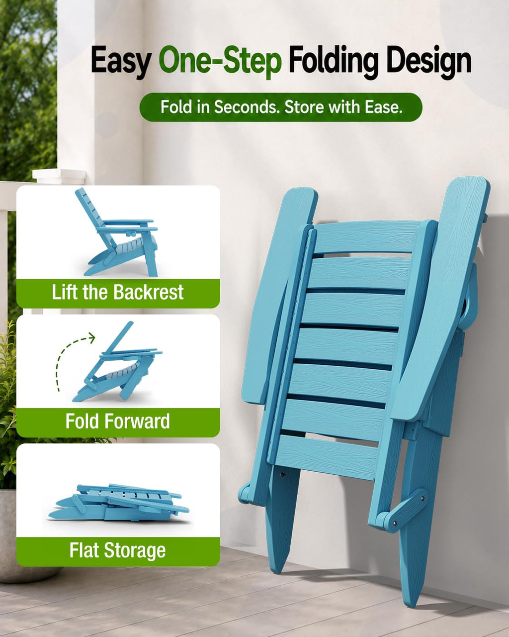 Blue Adirondack Chair Set of 2 P447