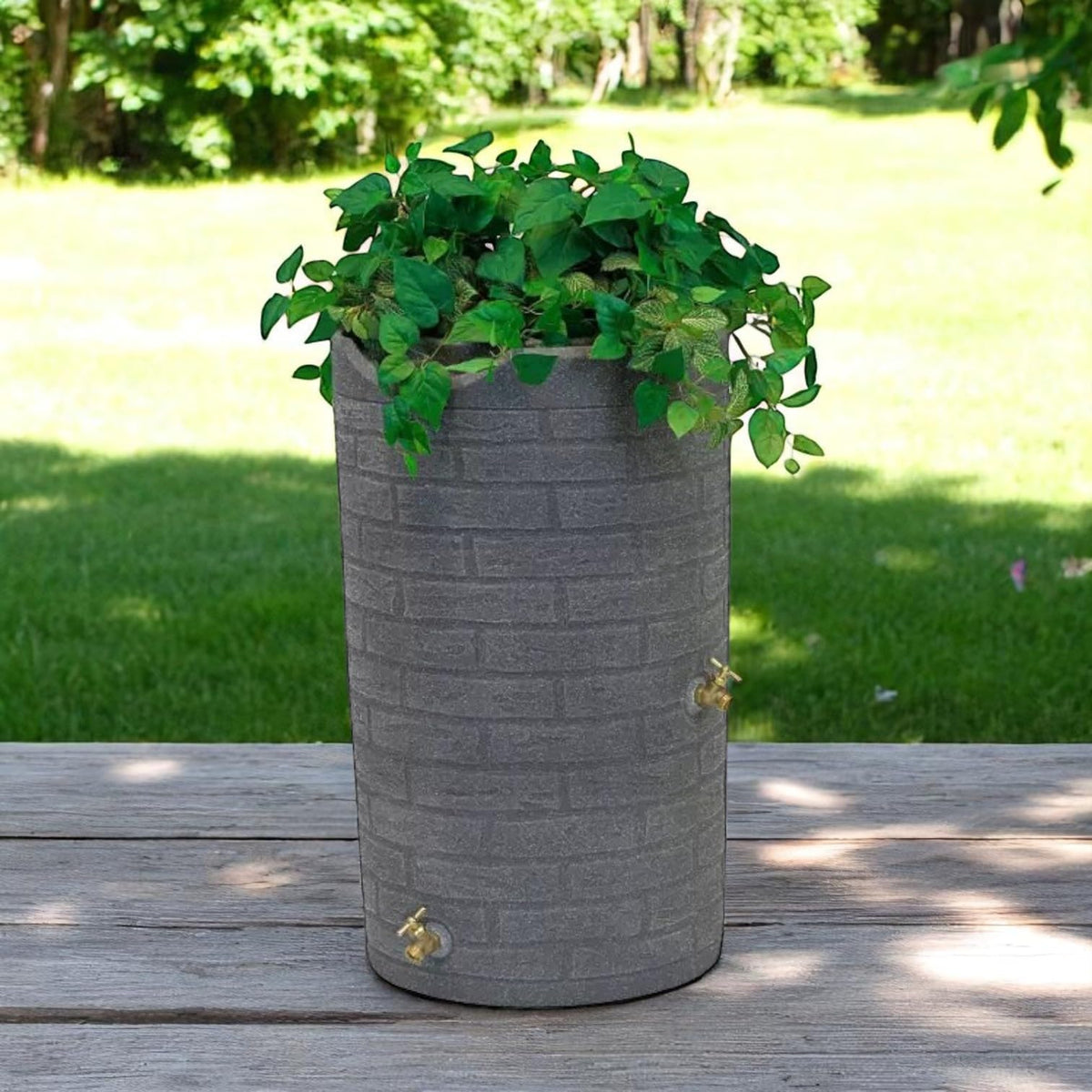 50 Gallon Resin Rain Barrel with Dual Brass Spigots U16929