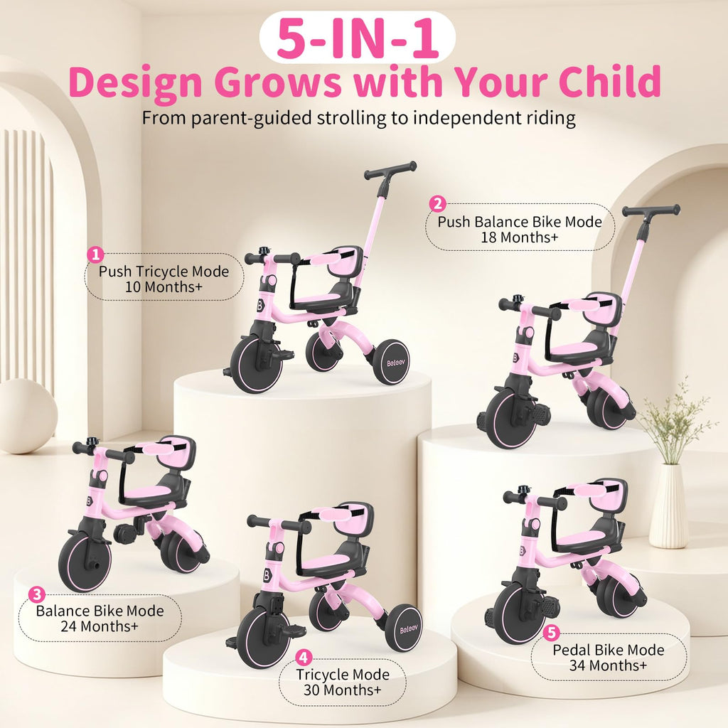 5 in 1 Toddler Tricycle & Balance Bike P43933
