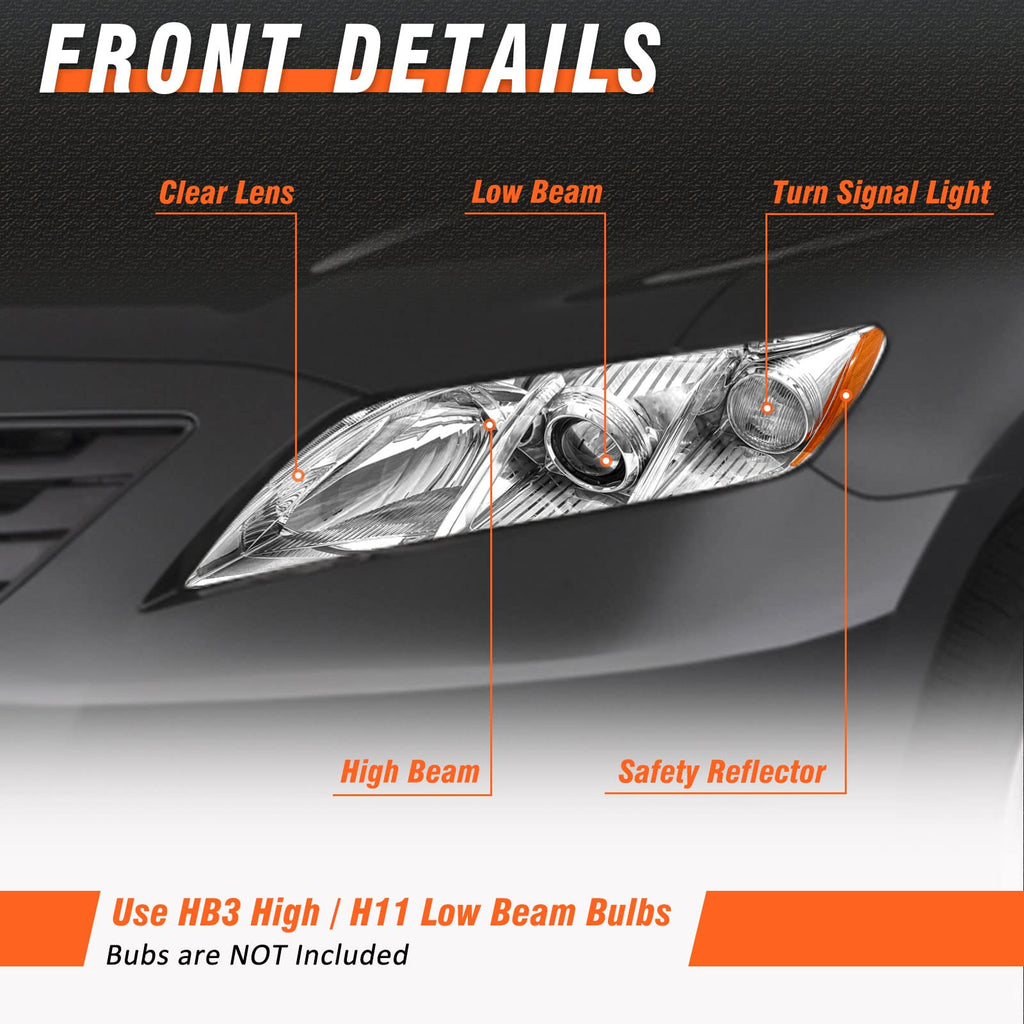 Toyota Camry Headlights Chrome Pair G965
