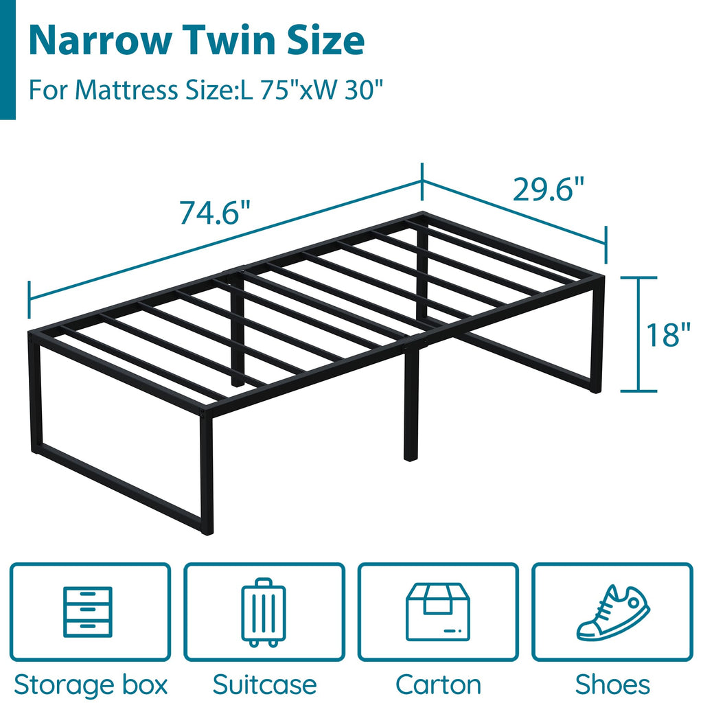 18 Inch Narrow Twin Metal Bed Frame U240
