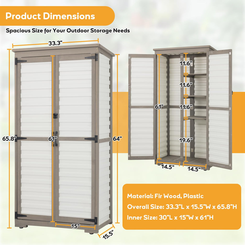 Outdoor Storage Cabinet with Adjustable Shelves E607