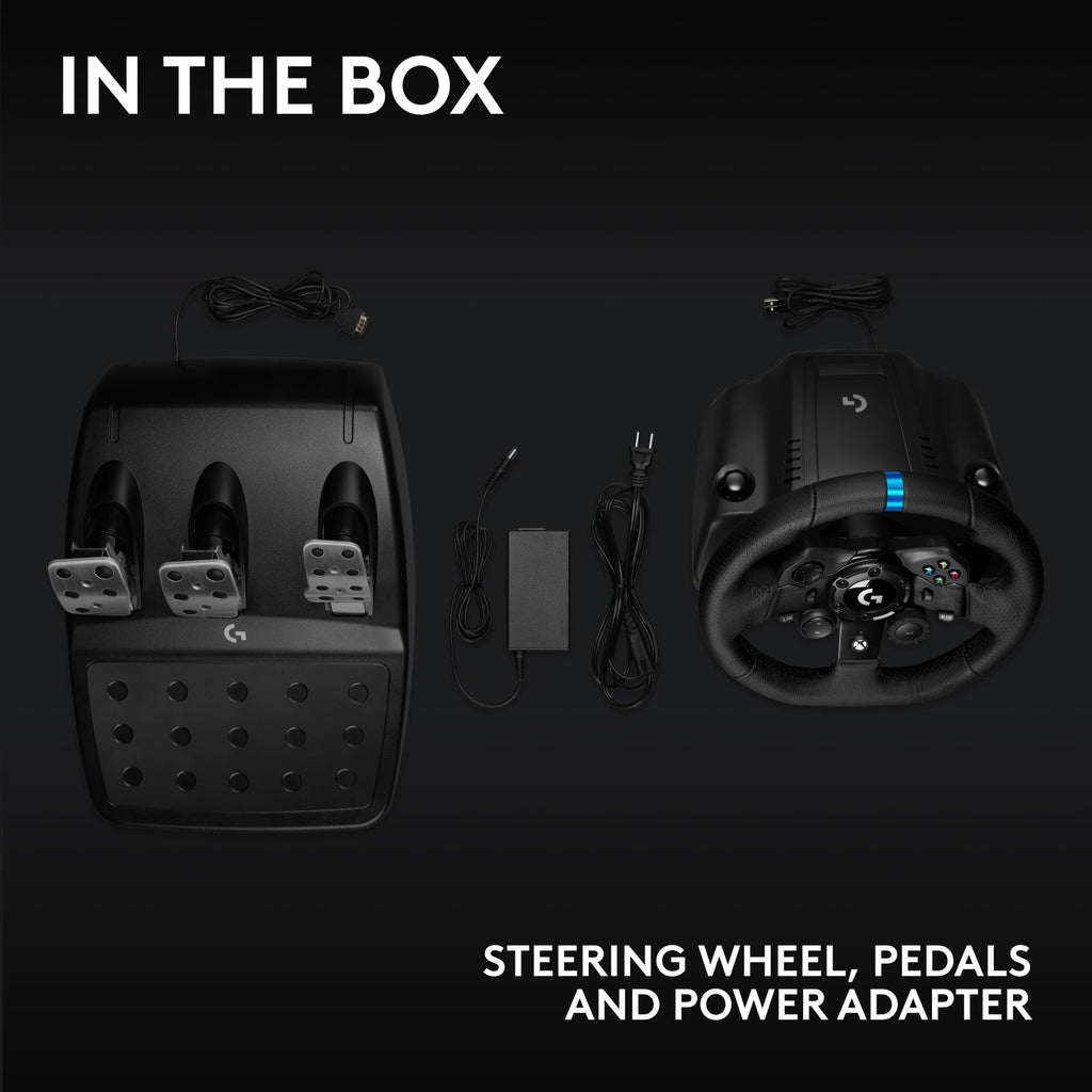 Racing Wheel and Pedals with Force Feedback and Leather Wheel Cover N345